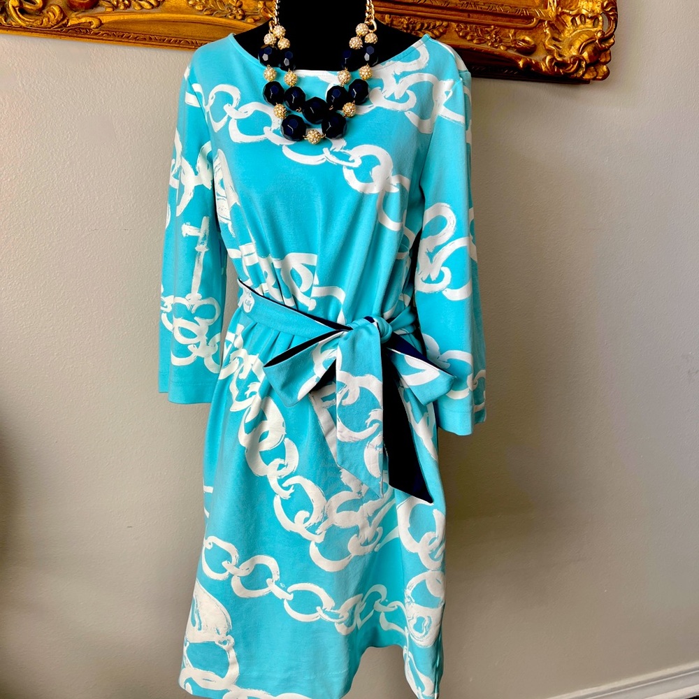 Lilly Pulitzer Jonah Ball And Chain Shift Dress In Shorely Blue
